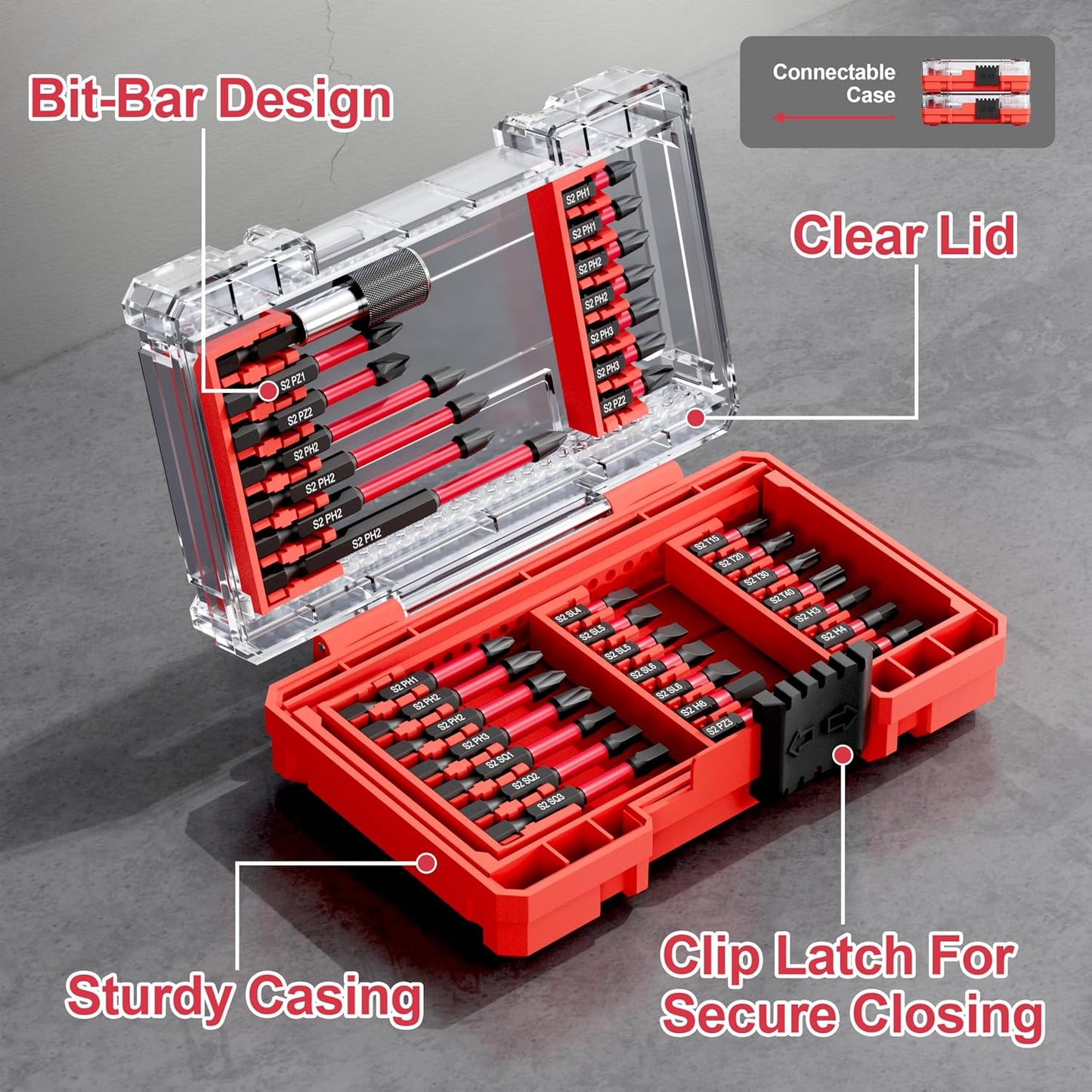 35Pcs Screwdriver Bits Set S2 Steel Screwdriver Impact Kit | With a Storage Case, Used for Power Screwdrivers and Electric Drill Drivers
