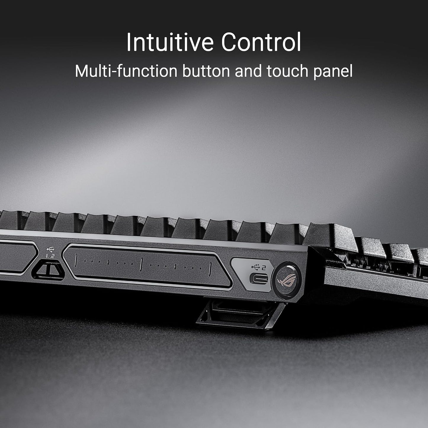 ASUS ROG Falchion Ace HFX Hall Effect Gaming Keyboard – 65% TKL, Dual USB-C, Magnetic Switches, Rapid Trigger, Speed Tap, 8000 Hz Polling, Touch Panel, Portable, Protective Cover, PBT Keycaps - Black