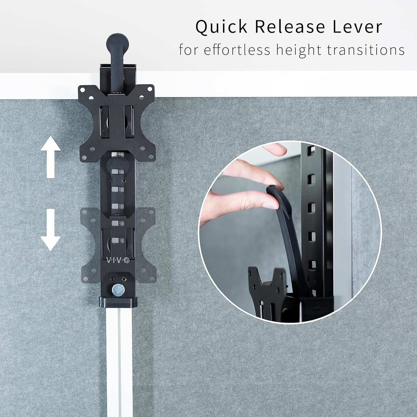 VIVO Black Office Cubicle Bracket VESA Monitor Mount Stand Hanger Attachment Adjustable Clamp for 17 to 32 inch Screen (Mount-CUB1)