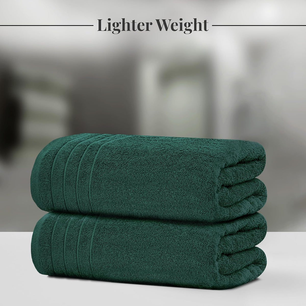 Tens Towels 4 Piece Extra Large Bath Towels 30 x 60 Inches, Hunter Green