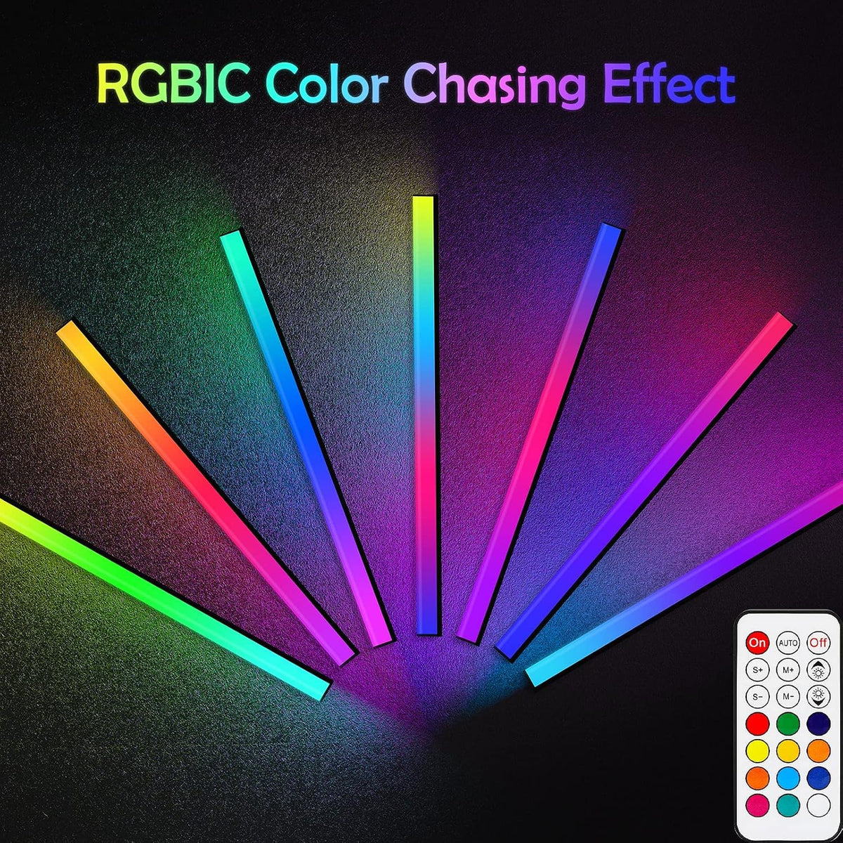Under Monitor Light Bar, RGB Screenbar Light Desk Lamp Computer, Dimmable LED with Dynamic Rainbow Effect, Gaming USB Powered, Remote Control Color Changing, Adjustable Brightness and Speed