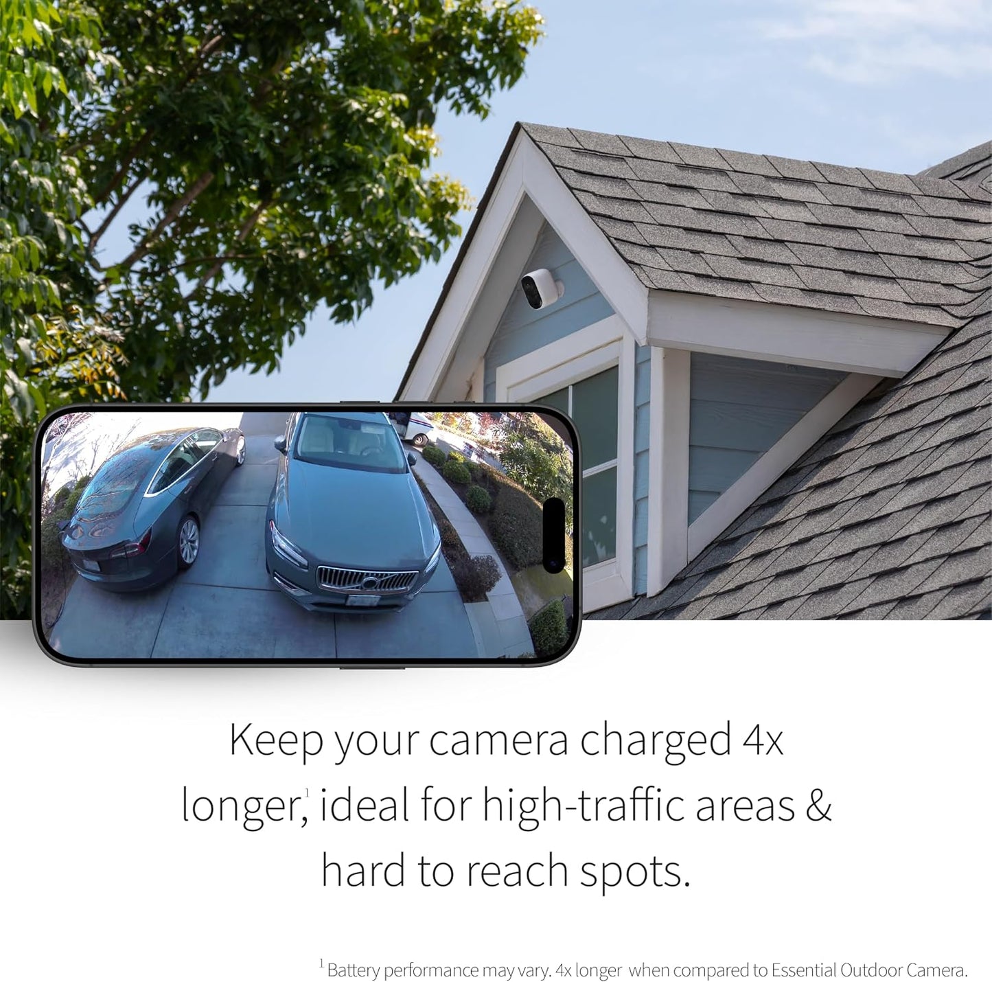 Arlo Essential XL Security Camera 2K (2nd Gen, 2023 Release) - Wireless Outdoor Camera, 4X Longer Battery, Person Recognition, Package Detection, Animated Preview, 1-Mo. Trial of Secure Plan, 1 Cam