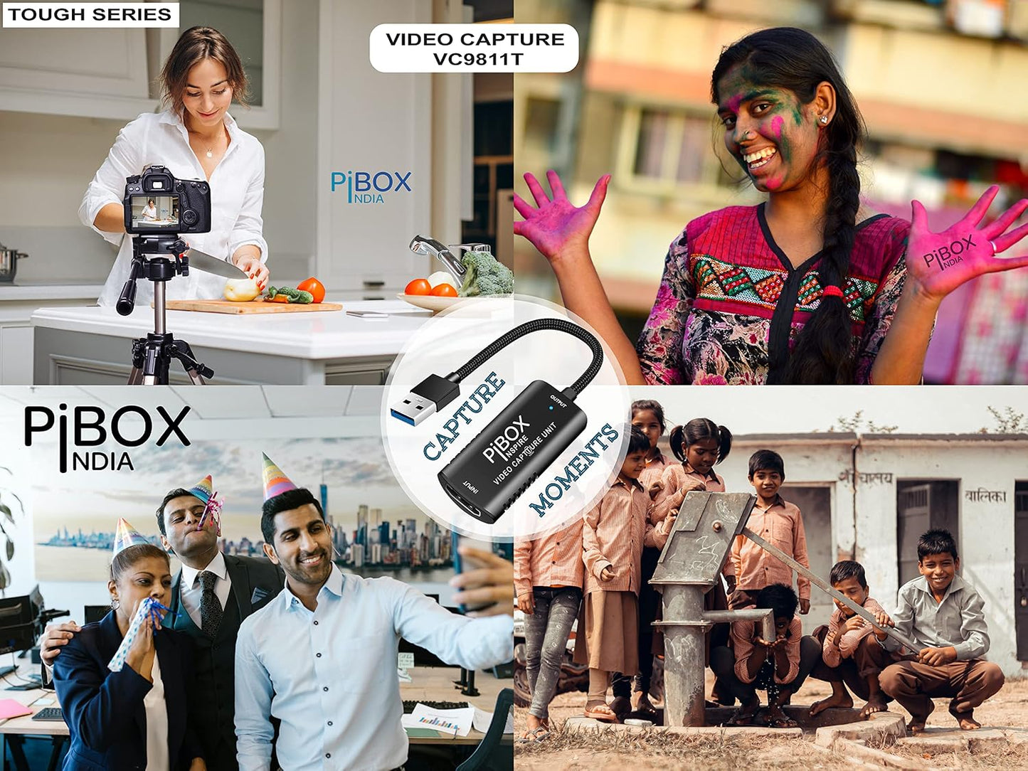 Video Capture Card, PiBOX India Braided Tough, 4K HDMI to USB 3.0 Game Capture Device Aluminium Windows Android Mac,HD 1080P Audio Video Card Live Streaming Gaming, Teaching Live Broadcasting