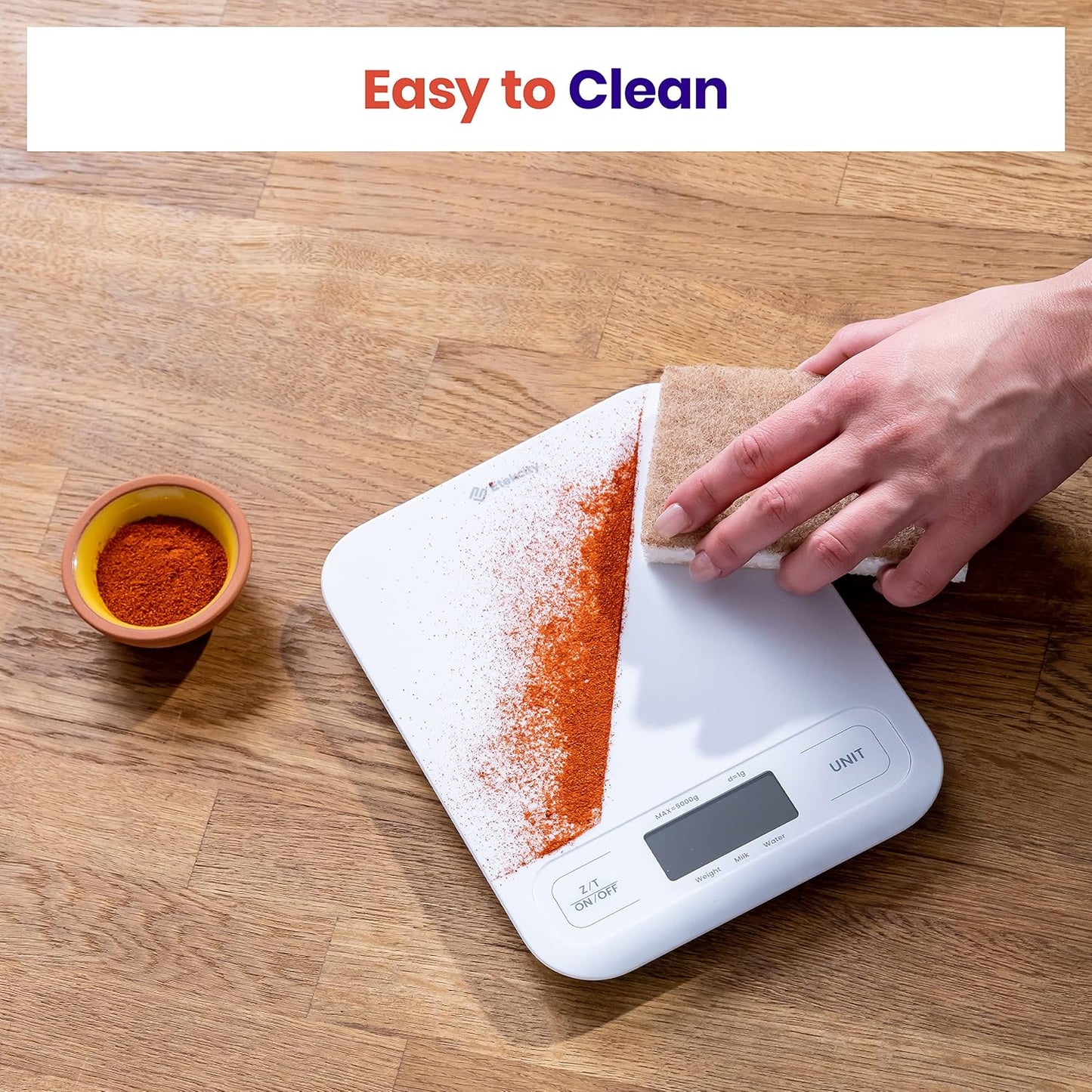 Etekcity Food Kitchen Scale, Digital Grams and Ounces, Large | Tare function, ideal for baking, weight loss, keto, meal prep, packages, liquids and jewelry, White