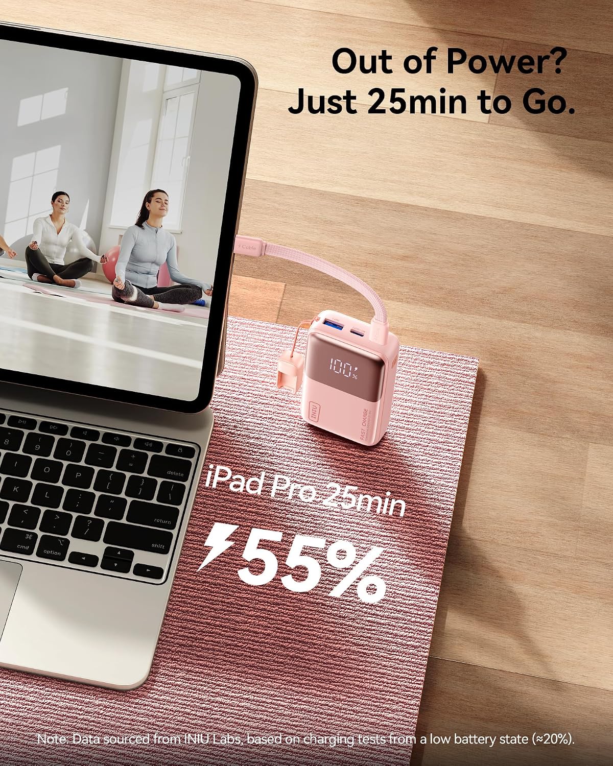INIU Portable Charger, Ultra Mini 10000mAh 45W Fast Charging Power Bank | Flight-Safe, USB-C Cable, Travel Essential, 45W Battery Phone Pack for iPhone 17 16 Samsung S26 Google iPad etc, Light Purple