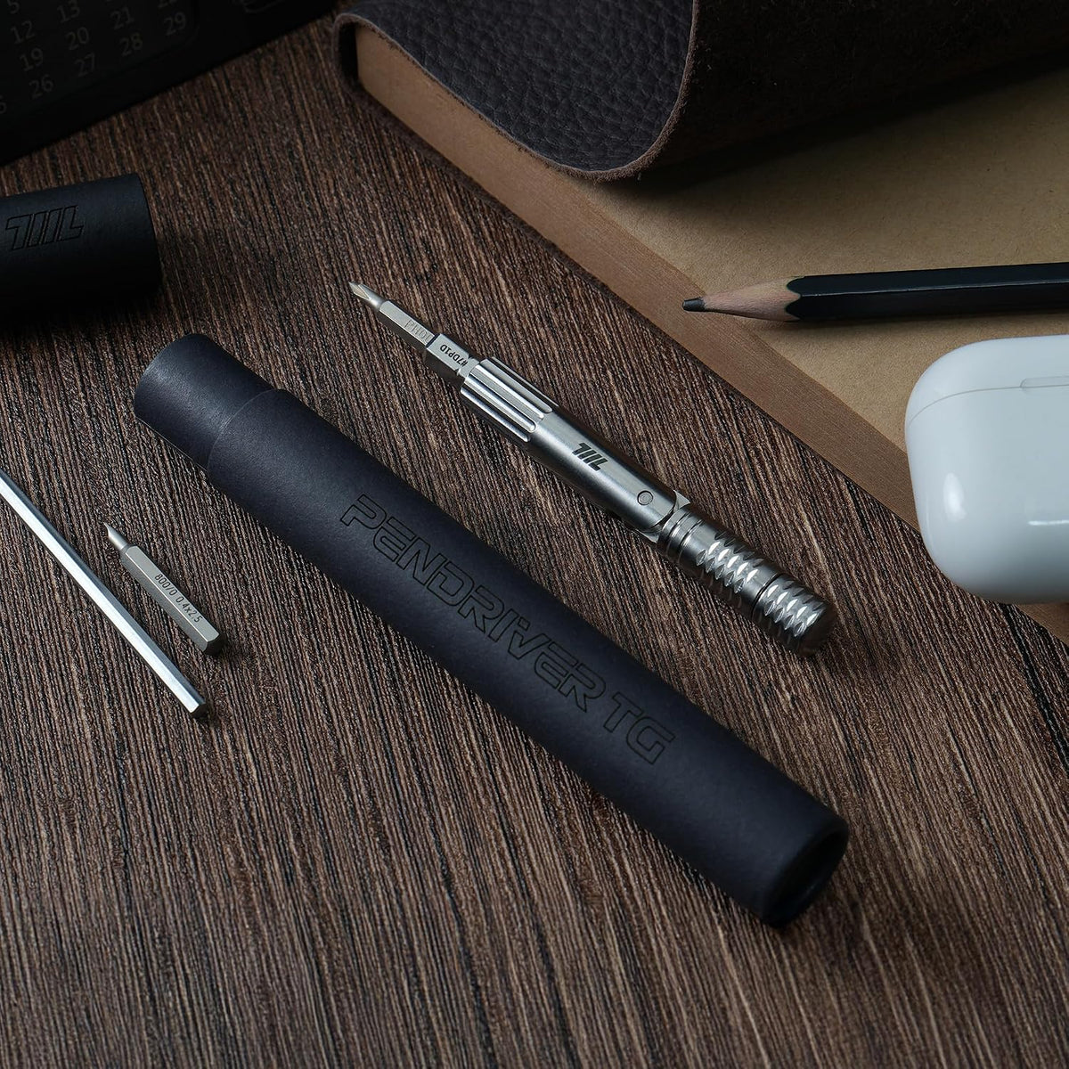 711L Pen Driver TG - Compact EDC Bit Driver with Foldable L-Handle | Compatible with 4mm Precision Bits & 1/4" Double-Ended Bits | 7DP1D