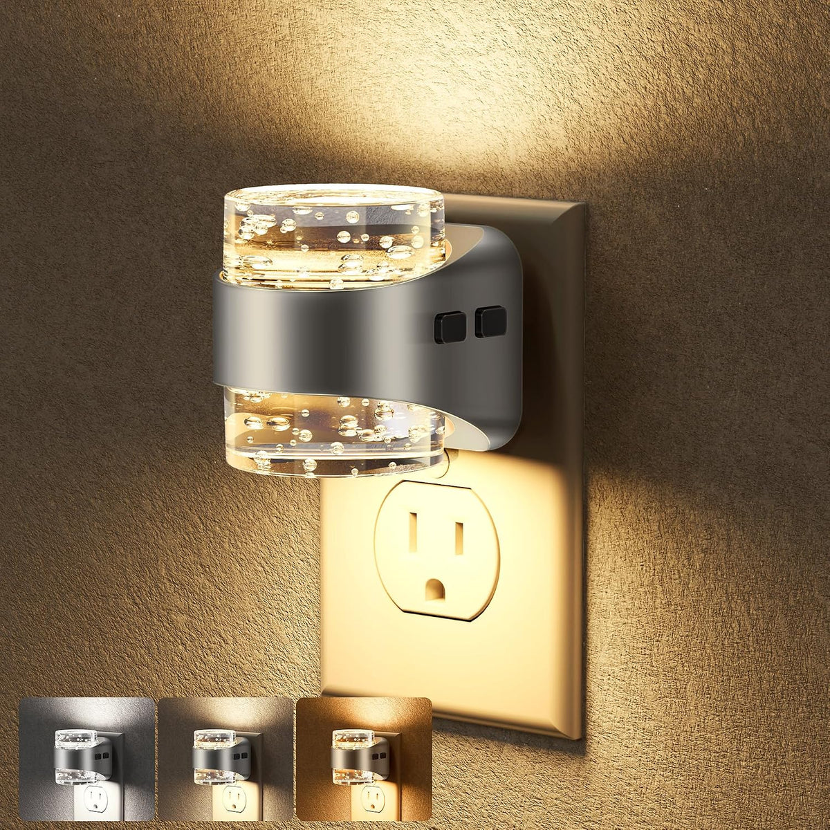 Briignite Night Lights Plug into Wall Dimmable Night Light Bubble Design