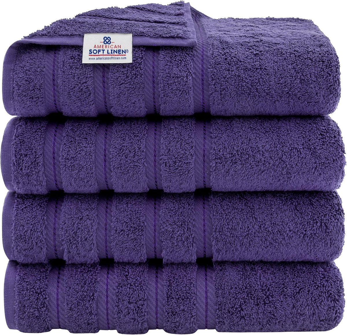 American Soft Linen 100% Cotton Luxury Turkish Towels, 4 PC Bath Towel Set