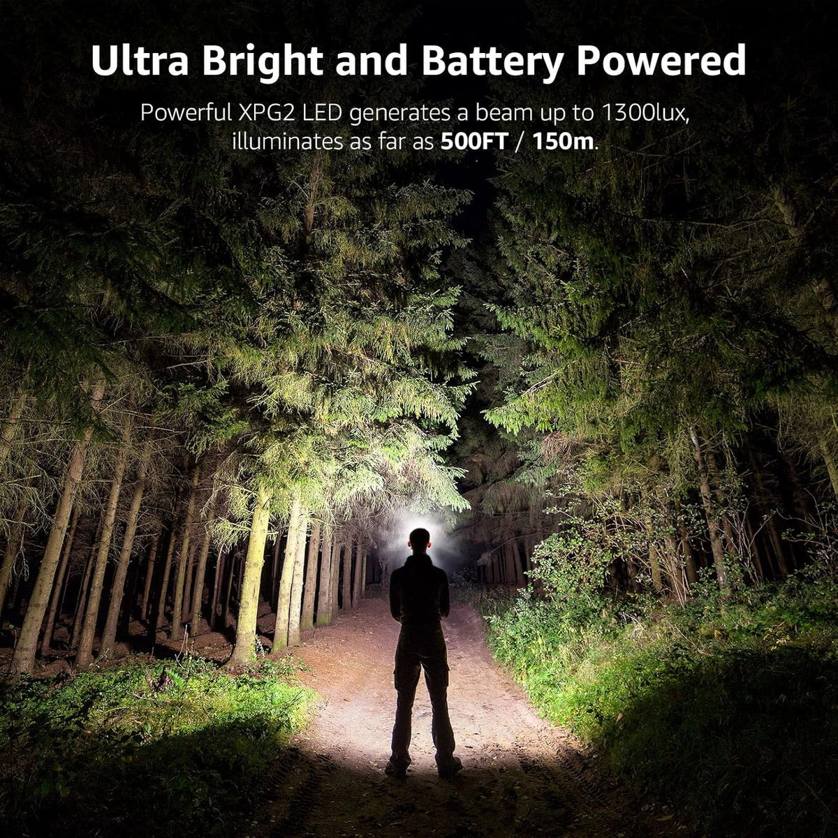Lepro Headlamp Battery Powered Waterproof LED Headlight 2 Pack - Black | Super bright,Spotlight & Floodlight,Red light,Adjustable Headband,Camping,Hiking,Power Outages,AAA Batteries not Included