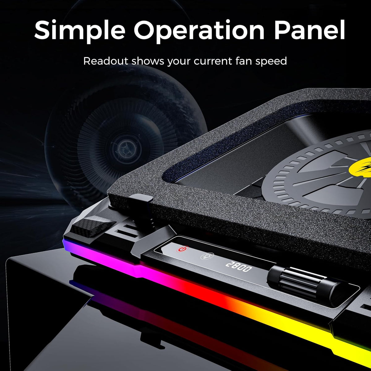 AICHESON Laptop Cooling Pad for 15-19 Inch Gaming Laptops, 2800 RPM Fan