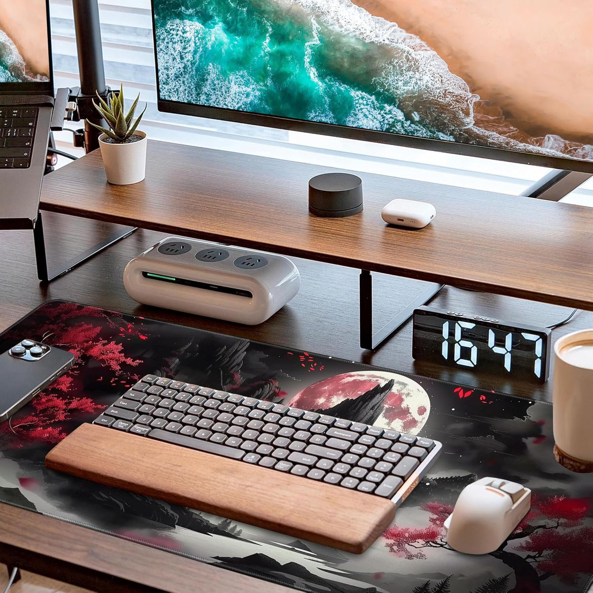 Mouse Pad, XL, Dark Moon, 31.5" x 11.8", Rubber, Gaming & Office Use