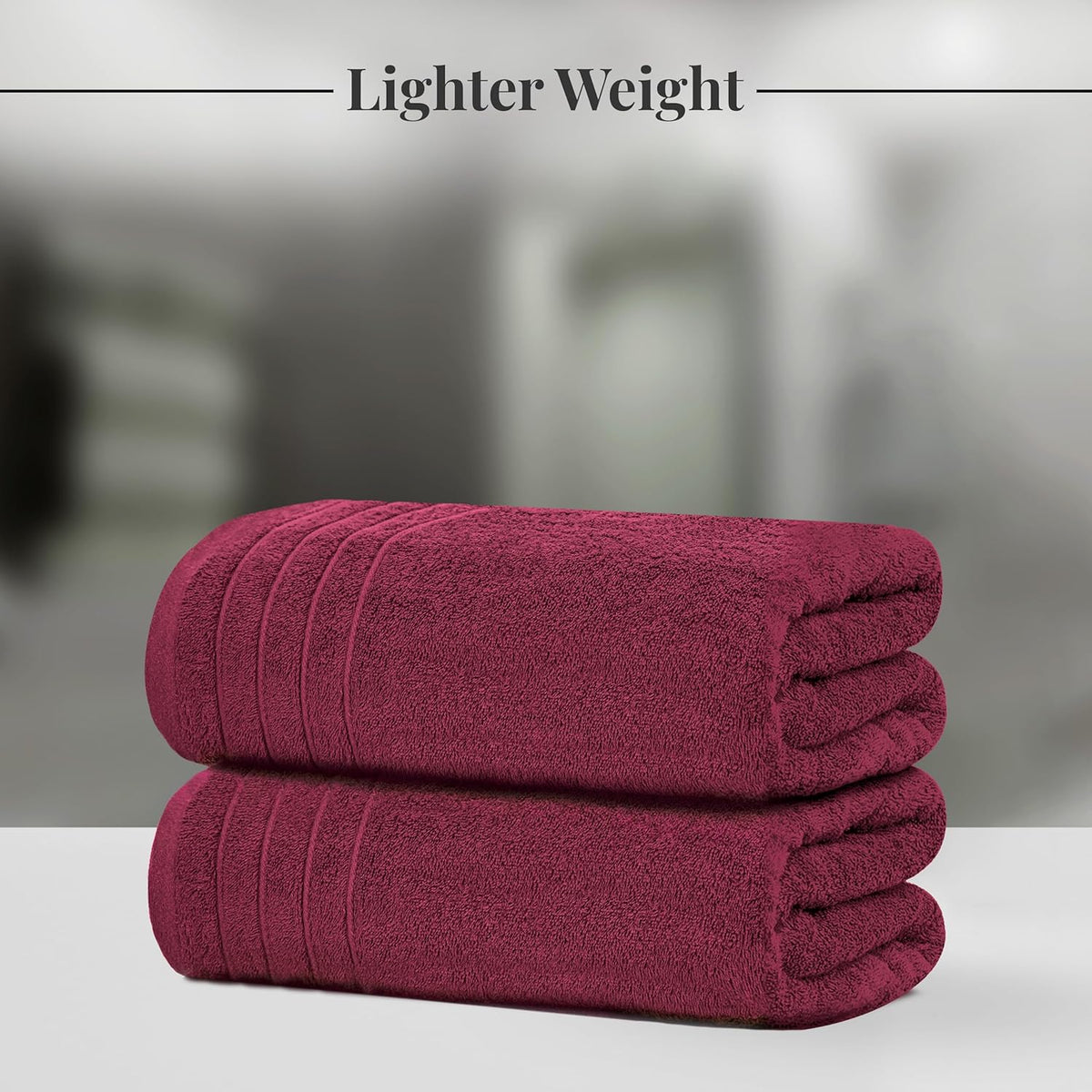 Tens Towels 4 Piece Extra Large Bath Towels 30 x 60 Inches, Burgundy