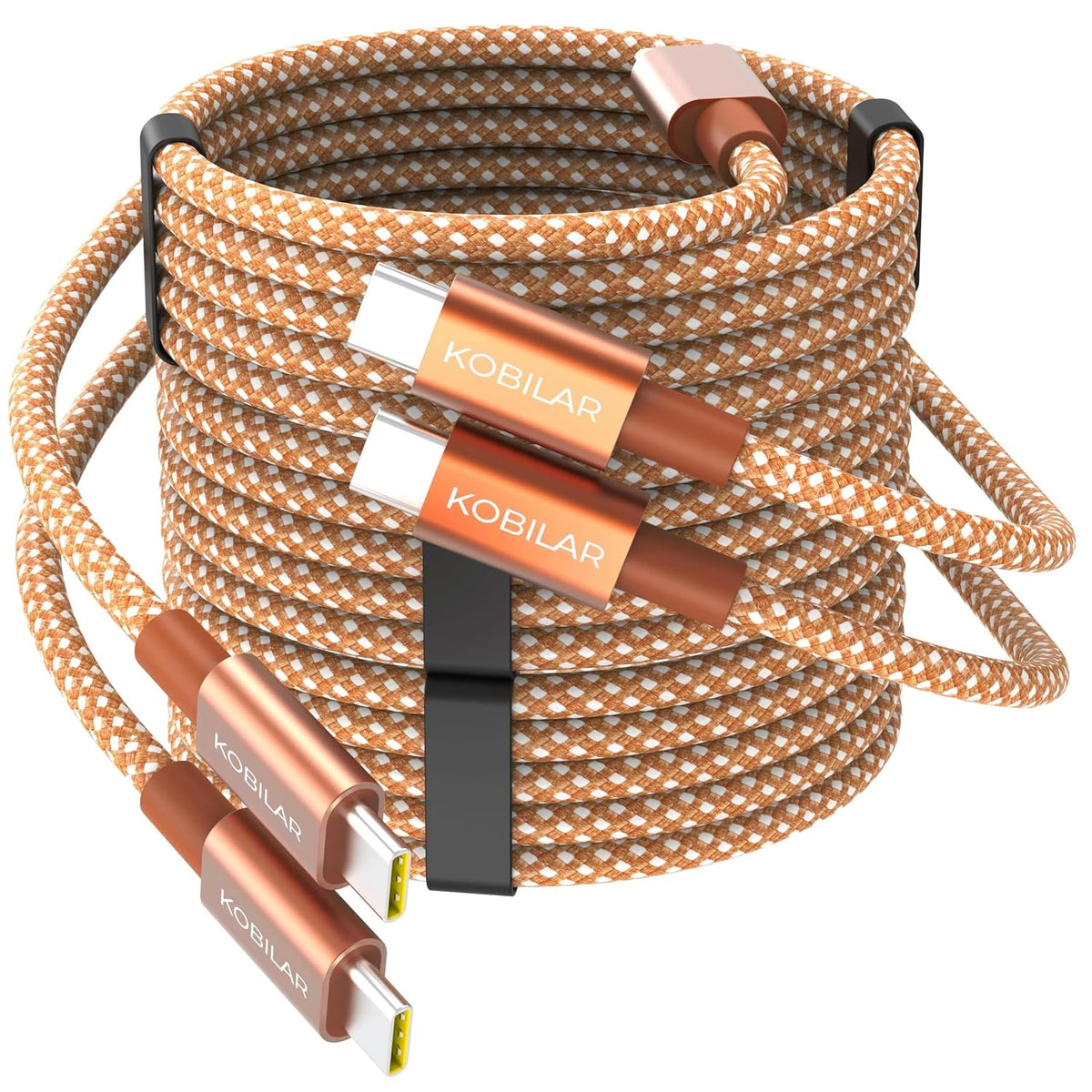 USB C to USB C Cable 3 Pack,Nylon Braided 3Pack 60W 6.6FT Type C Fast Charging Cord Compatible for for iPhone 17/16, Galaxy S25, Pixel 9, MacBook, Chromebook, iPad Pro (Brown, 3Pack-6.6ft)