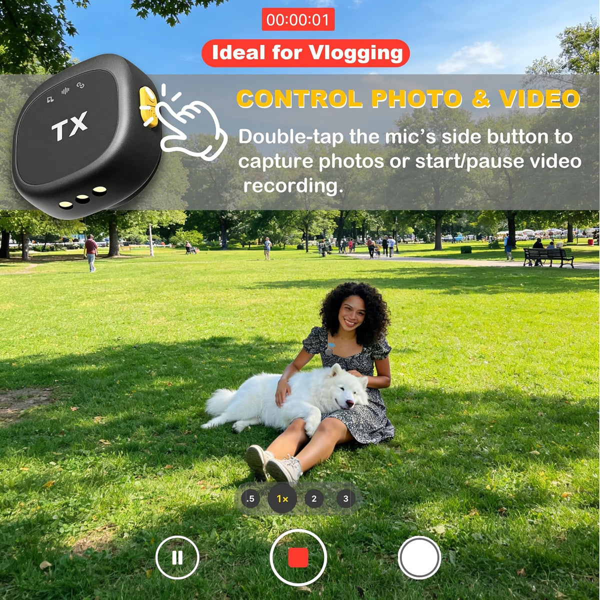 BSONE Wireless Lavalier Microphone for iPhone &amp; Android, Clip-On Mini Mic with Charging Case, Rechargeable Professional Lapel Mics for Vlogging, Video Recording, Content Creators, YouTube, TikTok