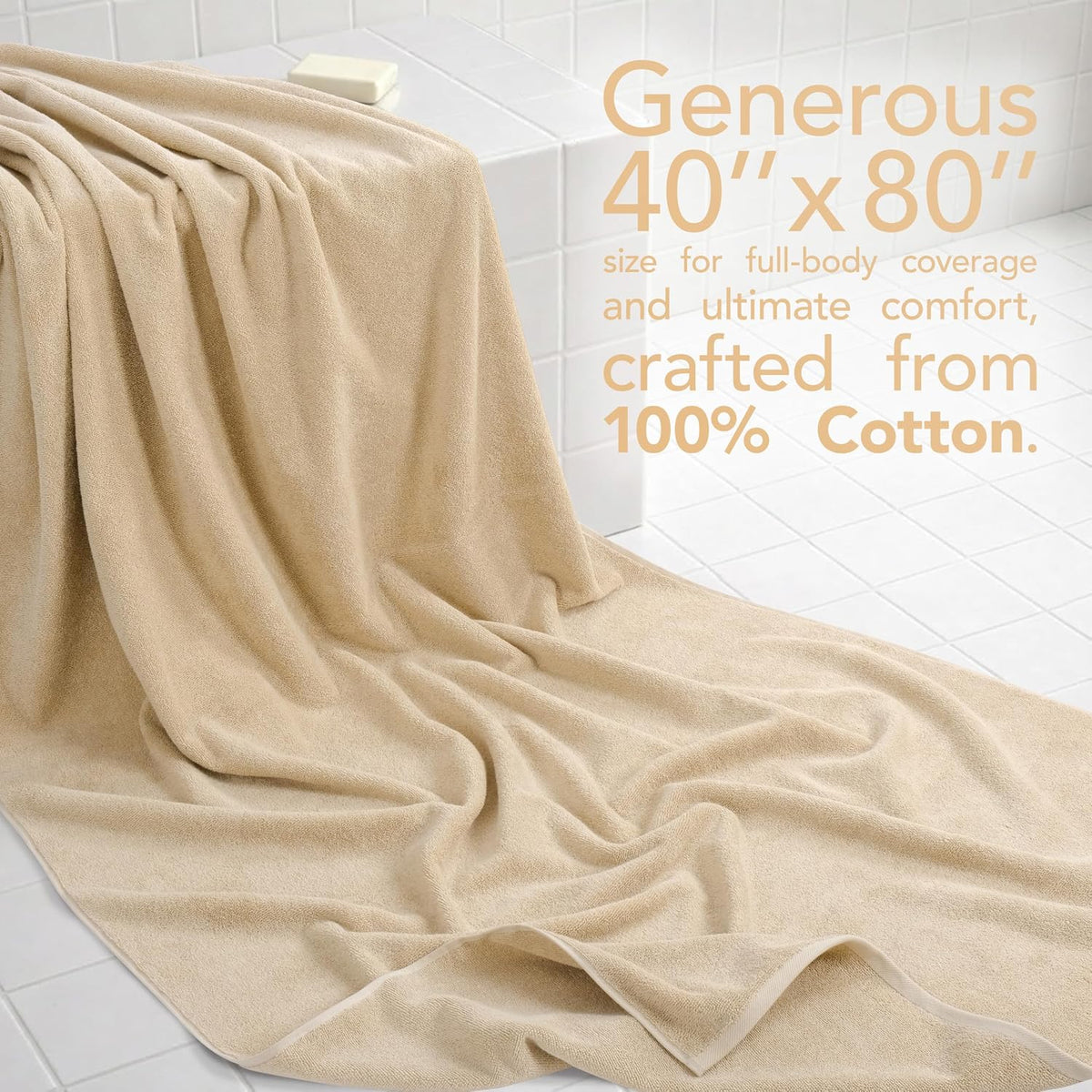 American Soft Linen 100% Cotton Luxury Turkish Towels, 40x80 XL Bath Sheet