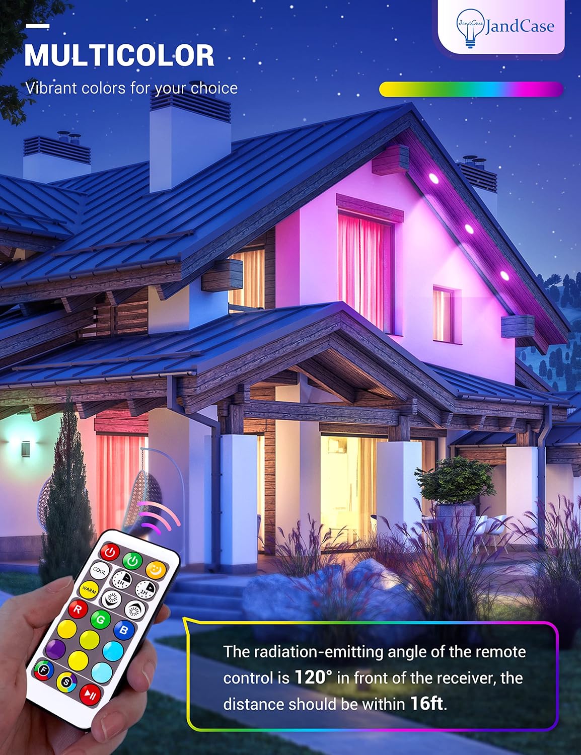 JandCase BR30 Color Changing Light Bulb,RGB+Warm+Cool White LED Flood Light