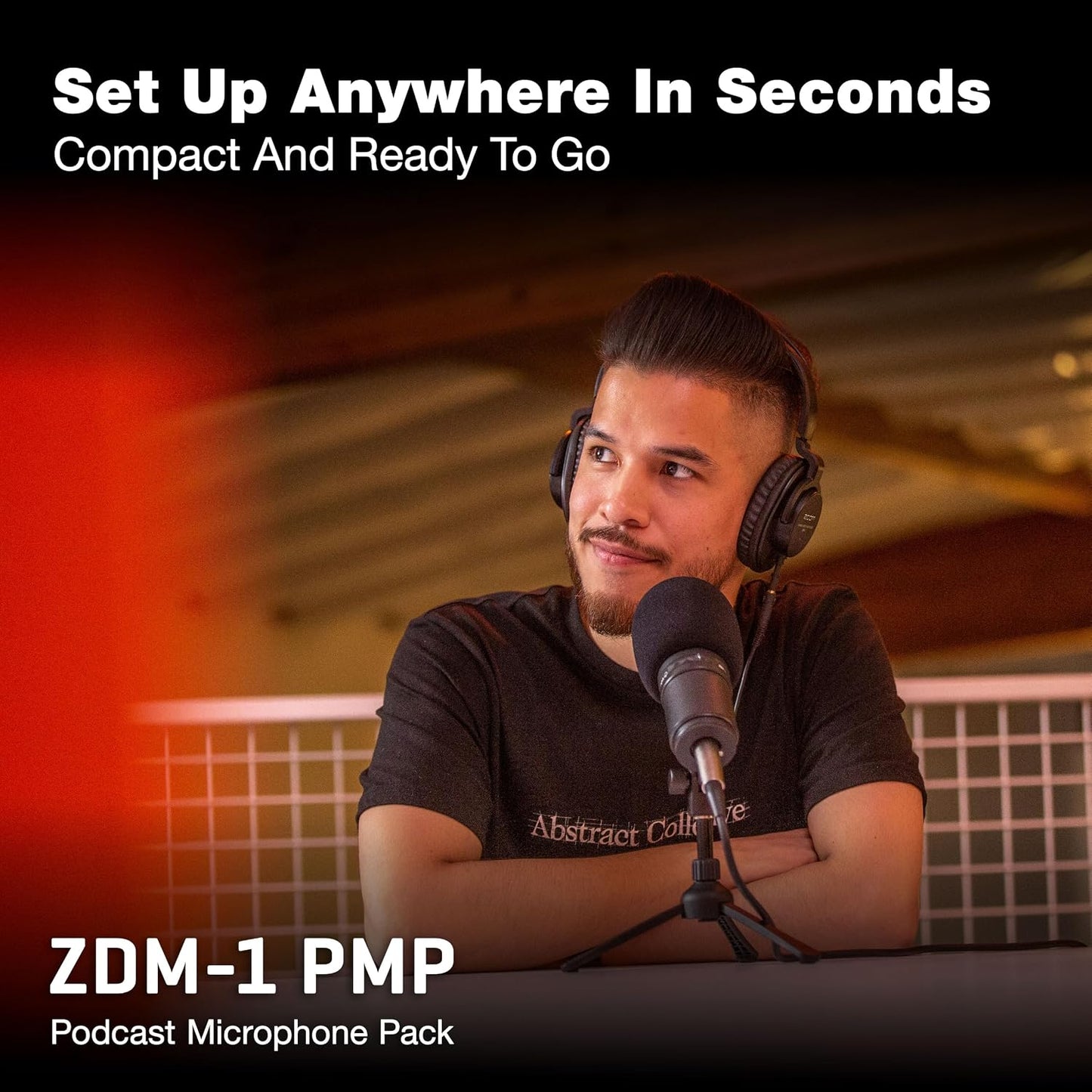 Zoom ZDM-1 Podcast Mic Pack for Podcasters with Dynamic Mic & Headphones | Includes Dynamic Microphone, Headphones, Tripod, Windscreen, and XLR Cable