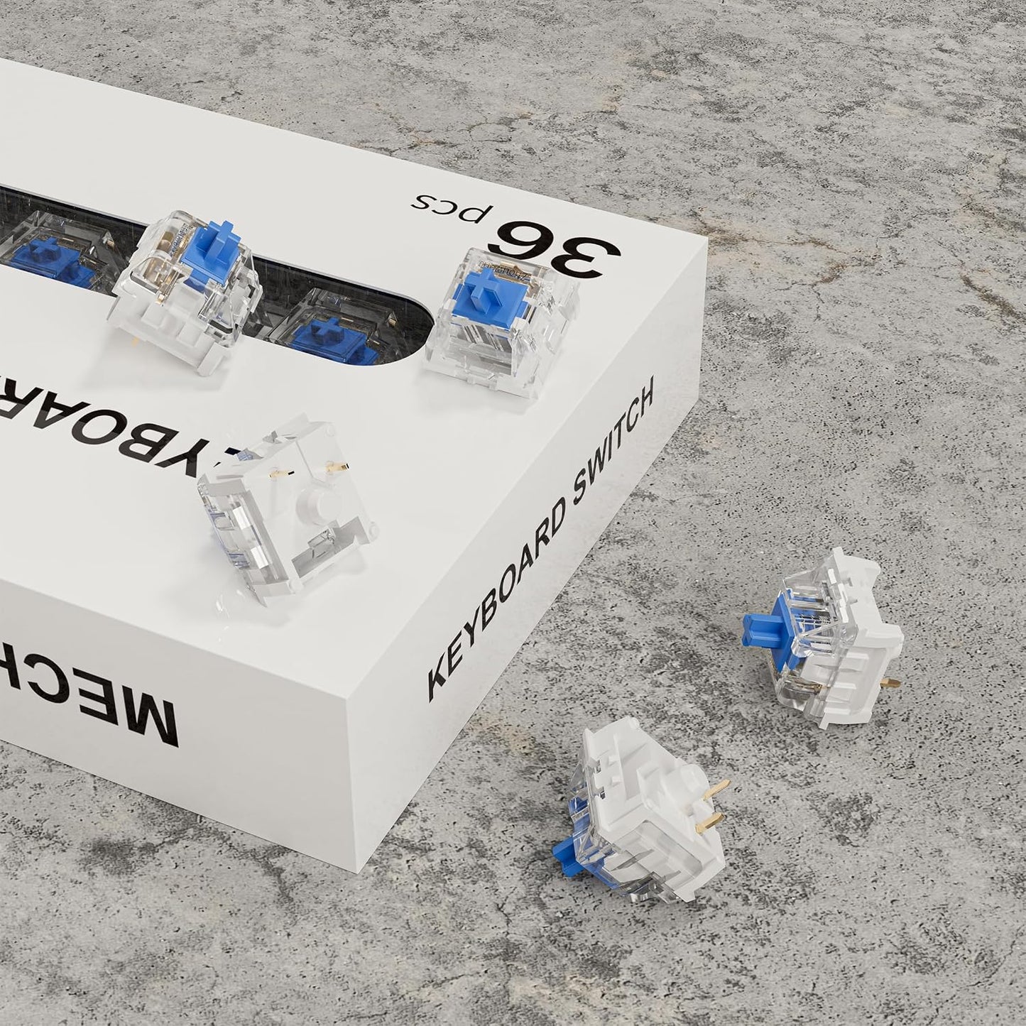 ZhouWang 72PCS Blue Click Switch,Clicker for 3D Prints 、Gaming Keyboards. | Pre-Lubricated,Dustproof and Waterproof Click Switch,Crisp clicking Sound with Strong Tactile Feedback,Keyboard Accessories
