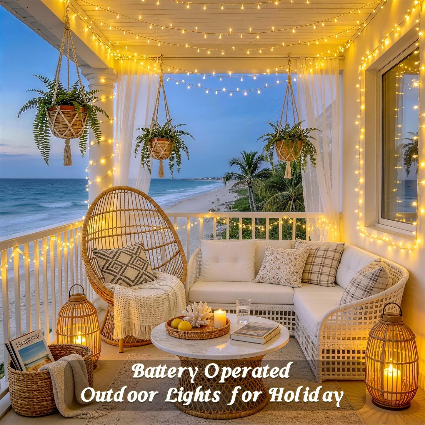 JMEXSUSS Remote Control String Lights Battery Operated Classroom Lights | Waterproof, 66ft 200 LED Warm White Christmas Lights Outdoor Indoor, Twinkle Classroom Dorm Lights for Bedroom Patio Decor