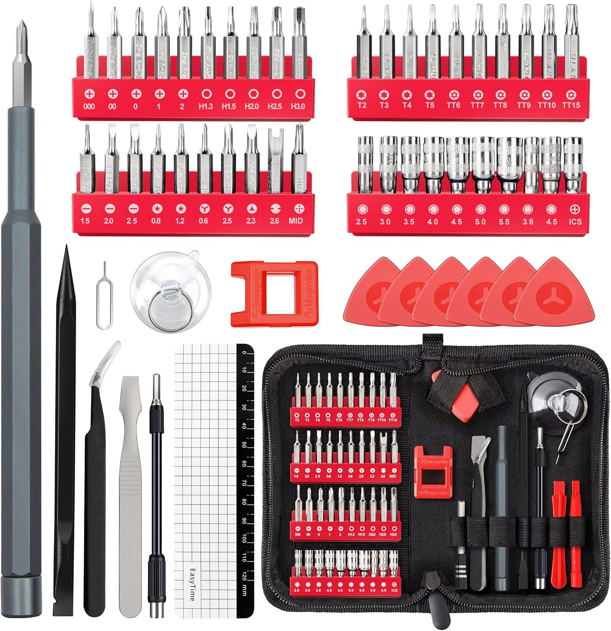 80 IN 1 Professional Computer Repair Tool Kit, Precision Screwdriver Set | Magnetic Screwdriver Set for Laptop, PC, MacBook, Tablet, iPhone, PS4, Electronics, Gamer Tech Gifts for Men (Blue)