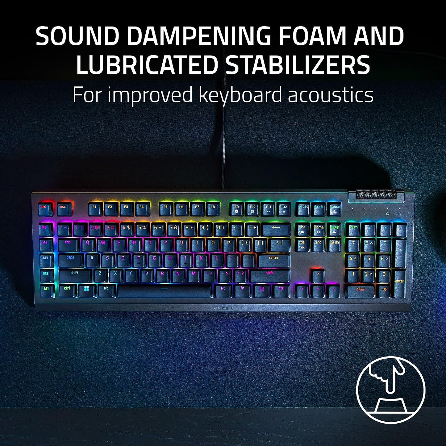 Razer BlackWidow V4 X Mechanical Gaming Keyboard, Yellow Switches, Black | Linear & Silent Switches, 6 Dedicated Macro Keys, Chroma RGB, Doubleshot ABS Keycaps, Roller & Media Controls, Snap Tap