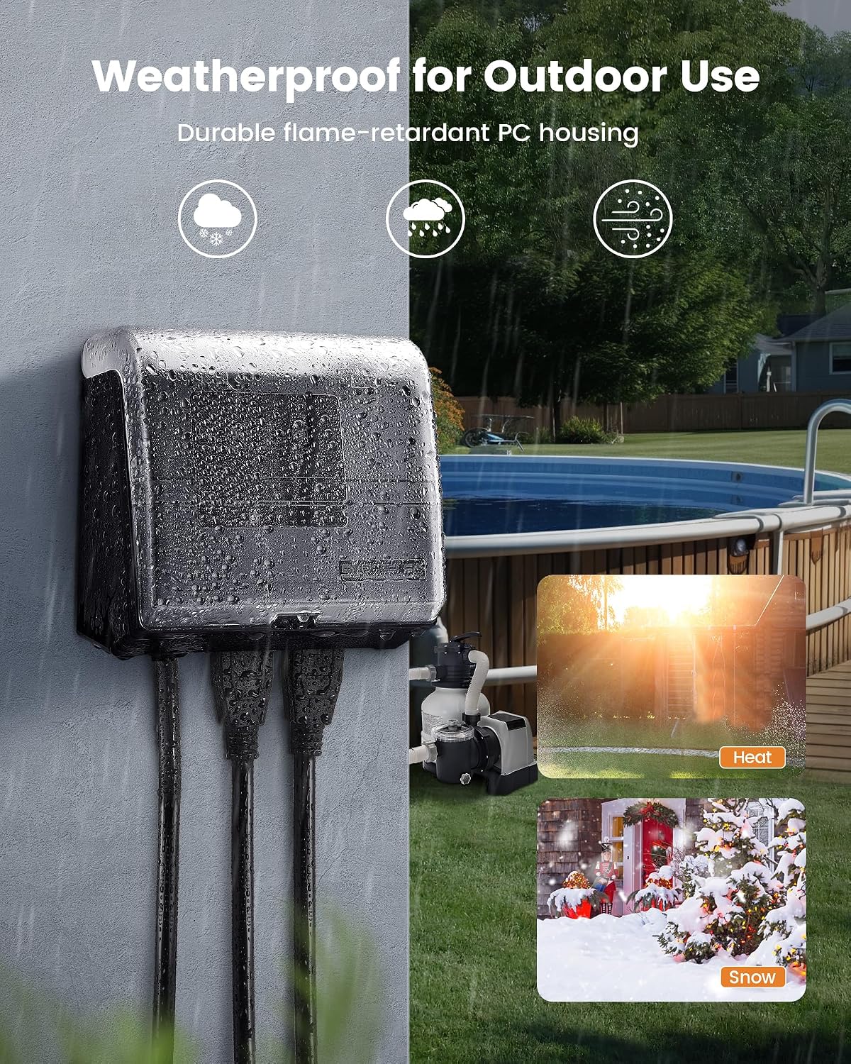 SURAIELEC WiFi Pool Timer for Above Ground Pool, NEMA 5-15R, 15A 125V 1HP