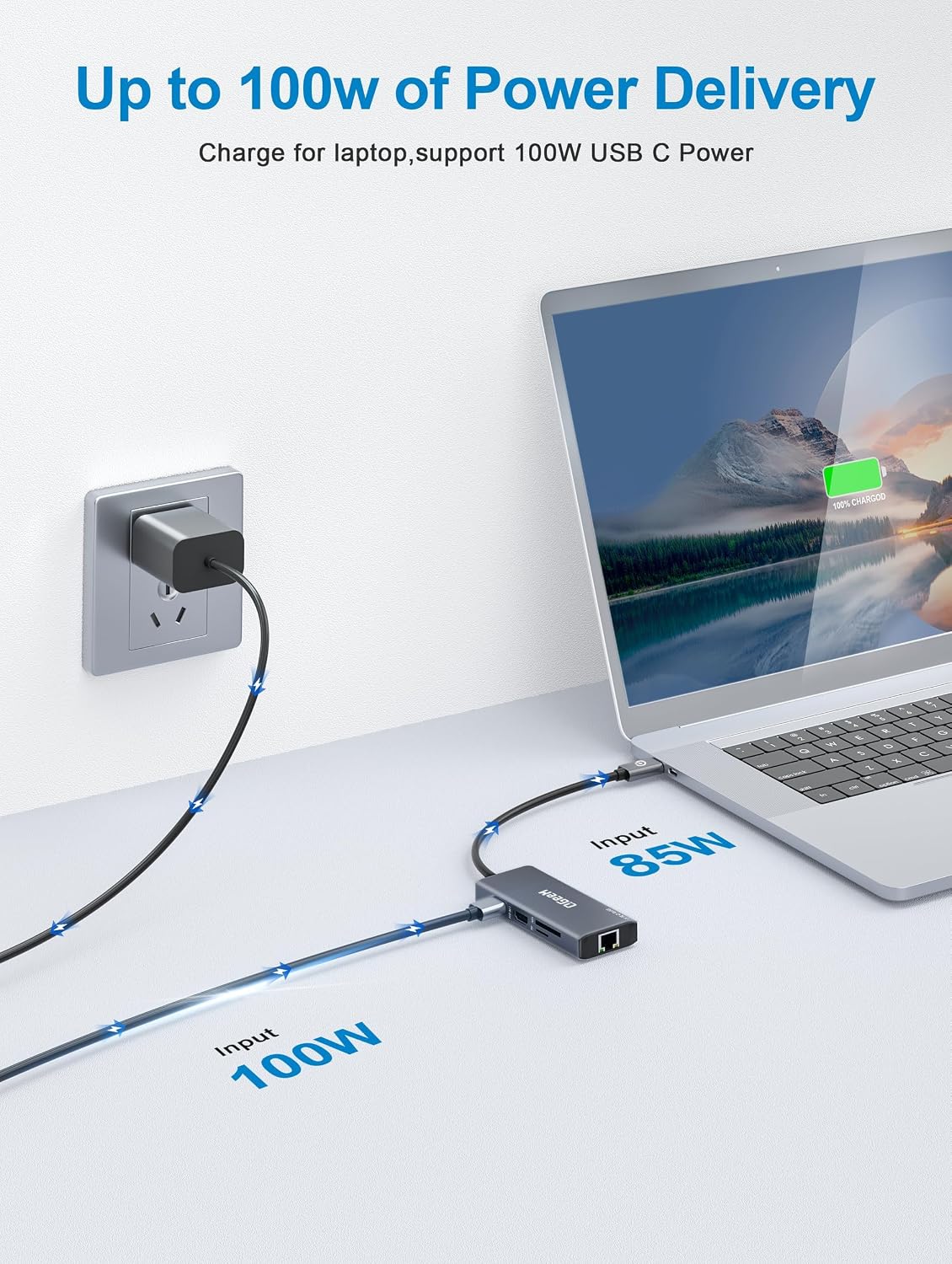 USB C Hub, 9 in 1 USBC to HDMI Adapter for Laptop/Mac Type C Devices