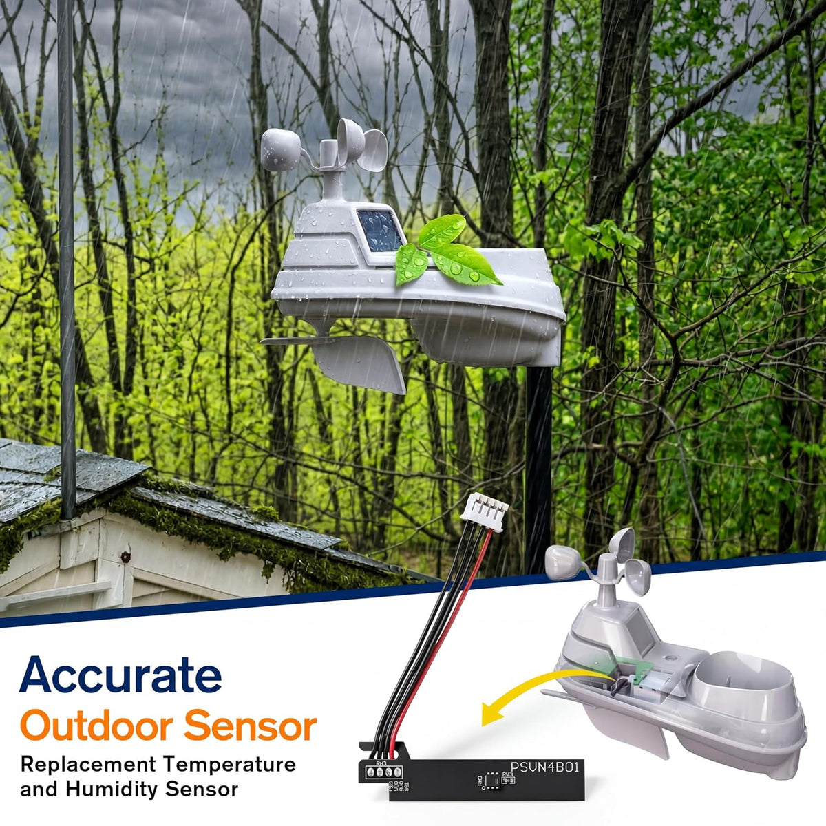 Temperature and Humidity Sensor Replacement Compatible with AcuRite 5-in-1