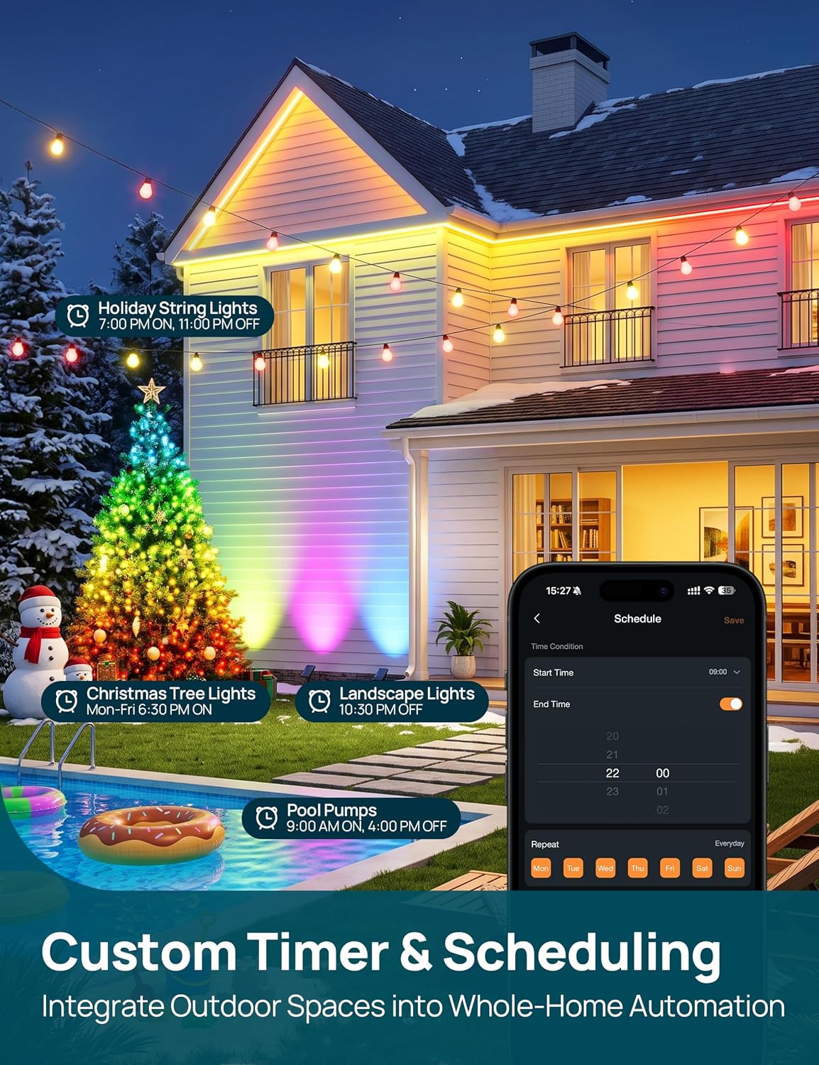Linkind Matter Outdoor Smart Plug, Compatible with Alexa