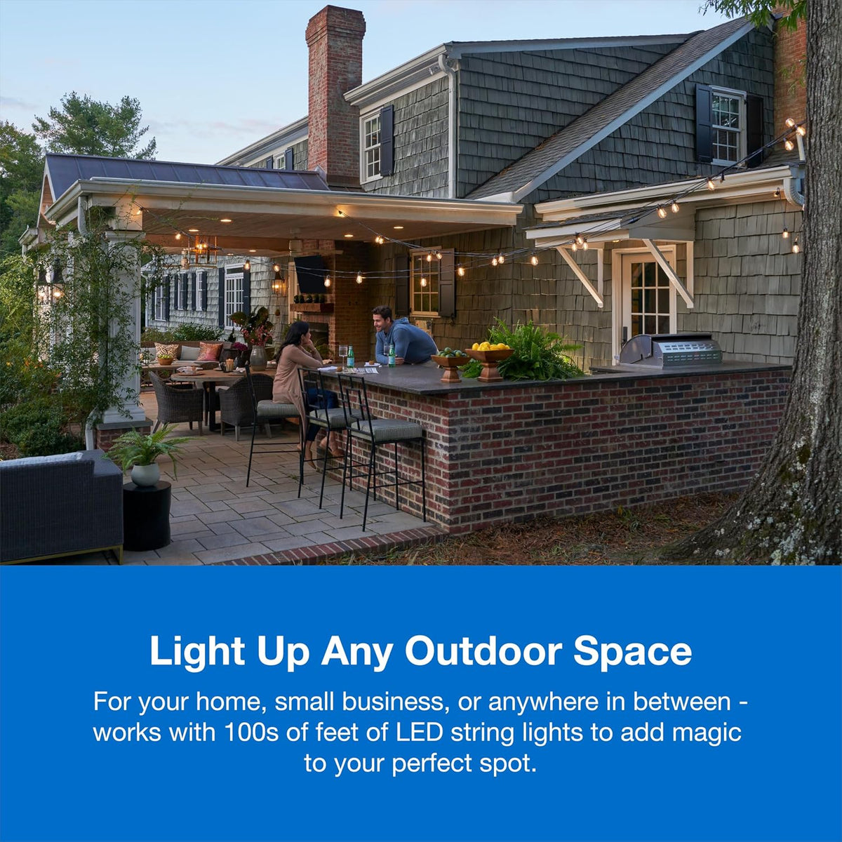 Lutron Caseta Smart Outdoor Plug for Lights and Motors (Smart Hub Required) | Smart Outdoor Plug for Patio, Backyard, Outdoor Lights, Waterproof, Built to last, All year round timer, PD-15OUT-BL, Black