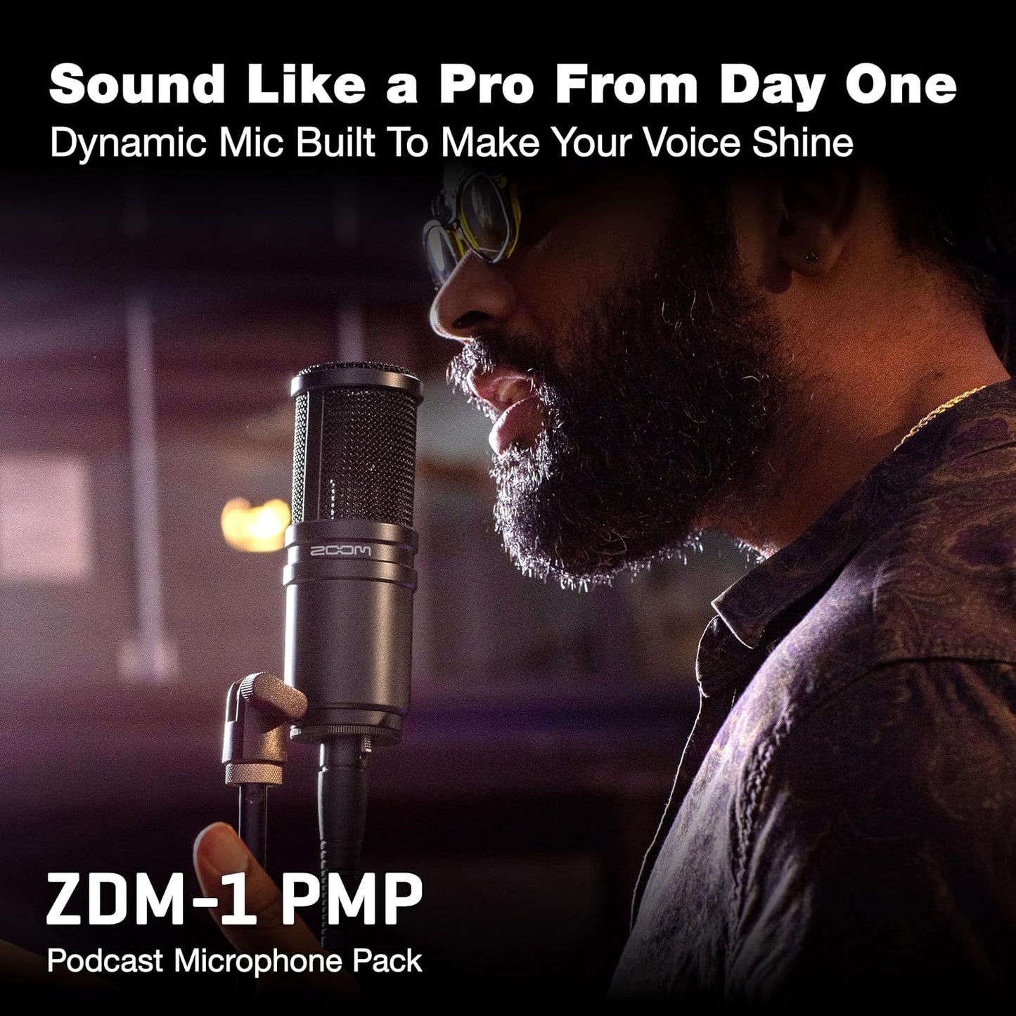 Zoom ZDM-1 Podcast Mic Pack for Podcasters with Dynamic Mic & Headphones | Includes Dynamic Microphone, Headphones, Tripod, Windscreen, and XLR Cable