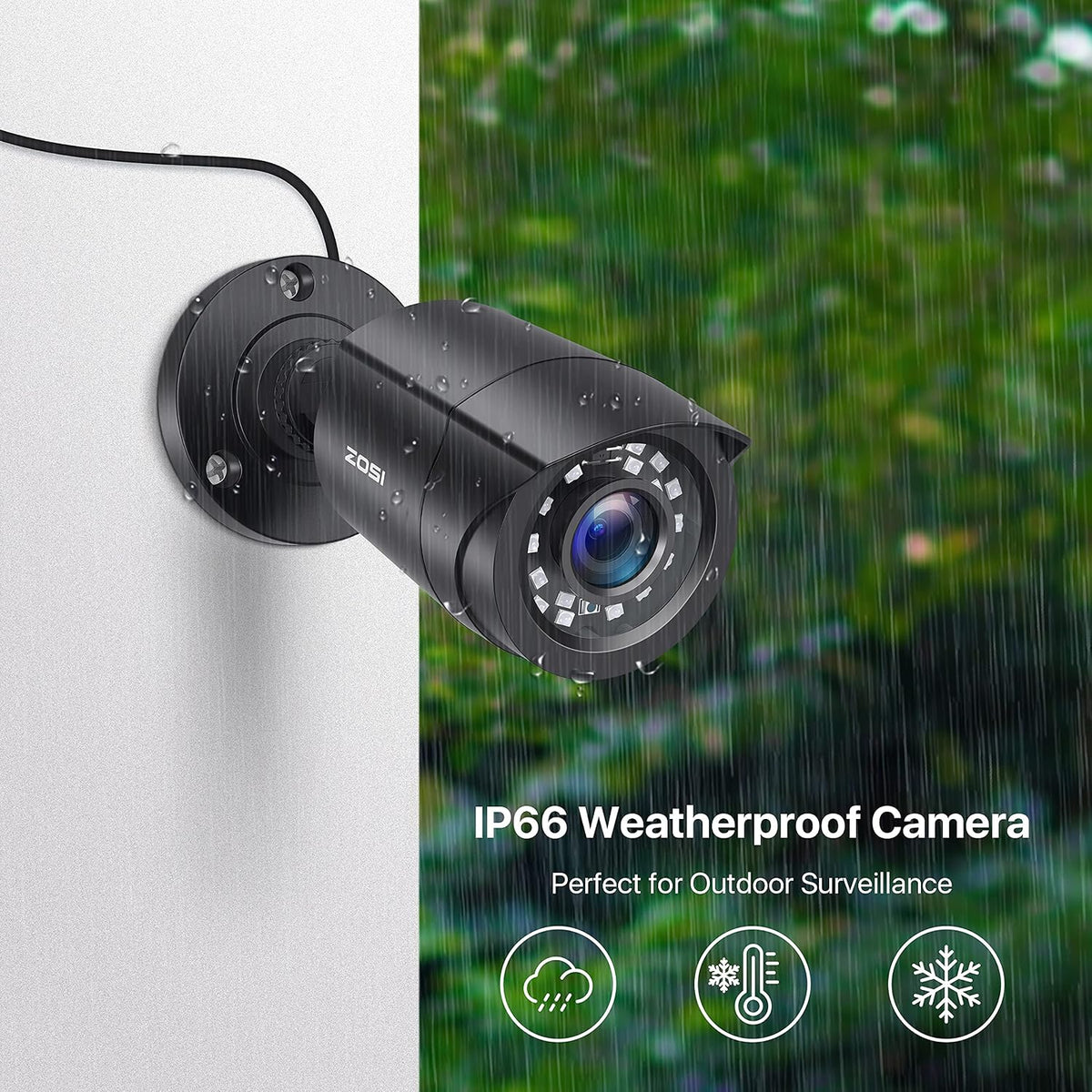 ZOSI 4 Pack 1080P HD TVI Wired Security Cameras, Outdoor Indoor Bullet Cam