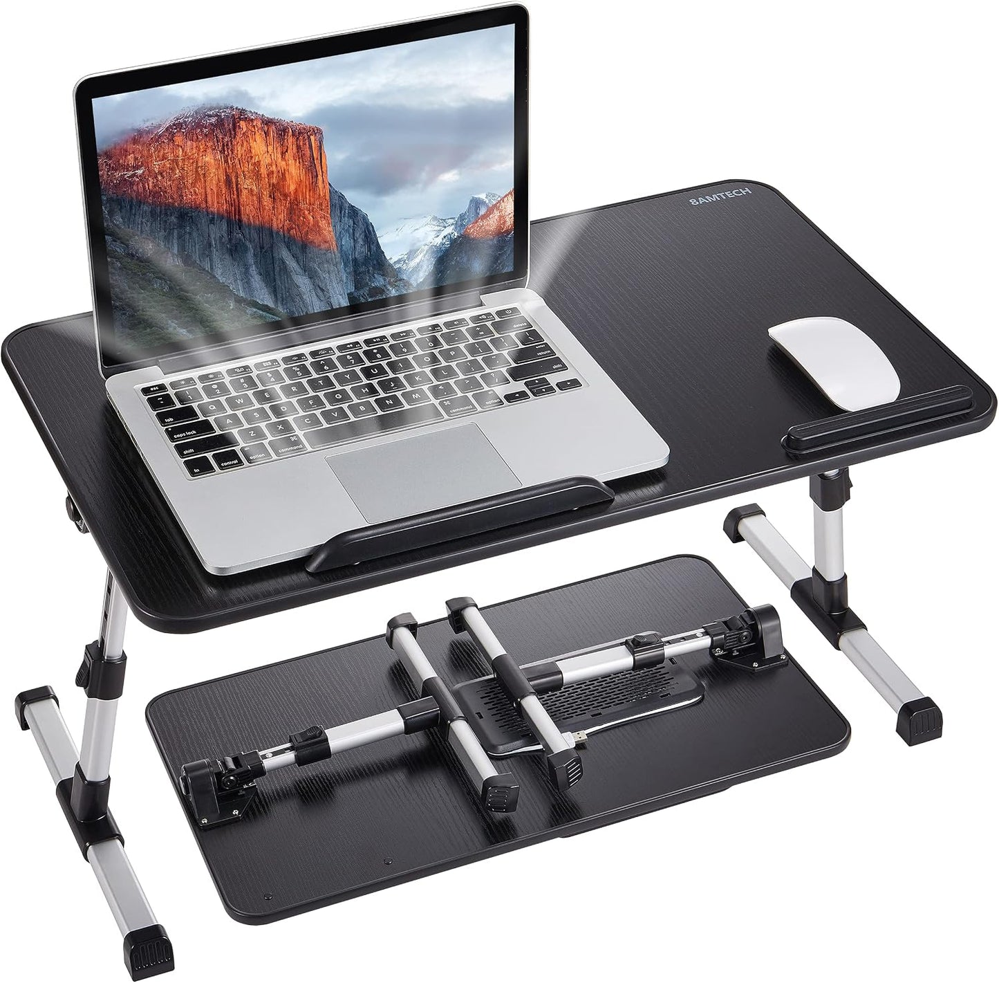 Lap Desk for Laptop, 8AMTECH Ajustable Laptop Table with Cooling Fan Office Desk for Lap-top, Working, Reading, Writing, Drawing and Eating in Bed Sofa Floor Couch