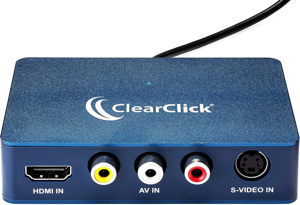 ClearClick Video to USB 1080P Audio Video Capture & Live Streaming Device - Input HDMI, AV, RCA, S-Video, VCR, VHS, Camcorder, Video8, Hi8, DVD, Gaming Systems - USB-C Plug & Play